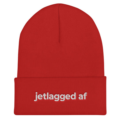 Jetlagged AF Cuffed Beanie